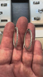 Brand New 1.75cttw Natural Diamond Hoop Earrings in 14k White Gold