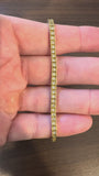 18k Yellow Gold and 2cttw Diamond 14.7g Solid Squared Tennis Bracelet 7.25"