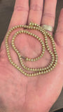 14k Yellow Gold and 8cttw Diamond 27g Tennis Necklace 18.5"
