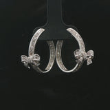 18k White Gold and 0.39cttw Diamond Inside Out Bow Hoop Earrings