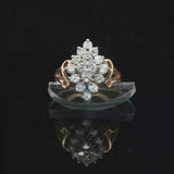 14k Yellow Gold and 1cttw Diamond Vintage Cluster Ring Size 4.75