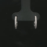 Brand New 0.20cttw Natural Diamond Micro Hoop Earrings in 14k White Gold
