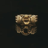 18k Yellow Gold 13g Solid Heavy Men's Rope Buckle Ring Size 9.5