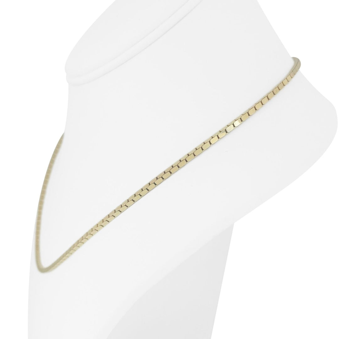 14k Yellow Gold 15.9g Solid Ladies 1.5mm Box Link Necklace Italy 18"