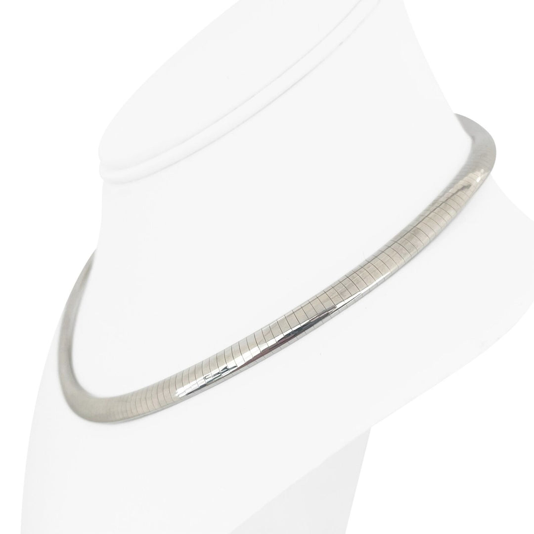 14k White Gold 39.5g Solid Heavy 6mm Omega Link Necklace Italy 16"