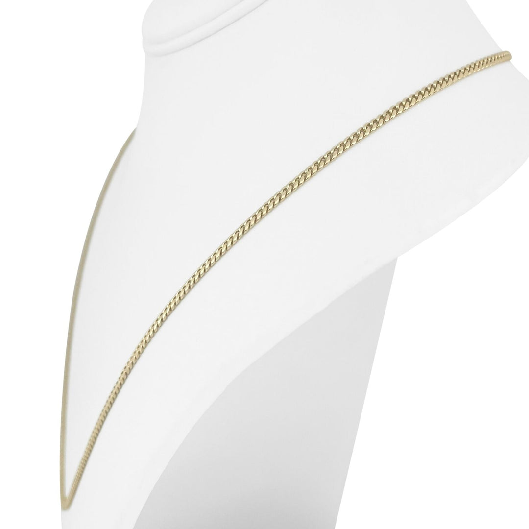 14k Yellow Gold 12.8g Solid Thin 2.5mm Cuban Curb Link Chain Necklace Italy 22"