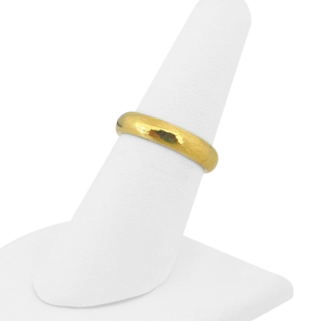 24k Pure Yellow Gold 7.9g Solid 4.2mm Band Ring Size 6.5