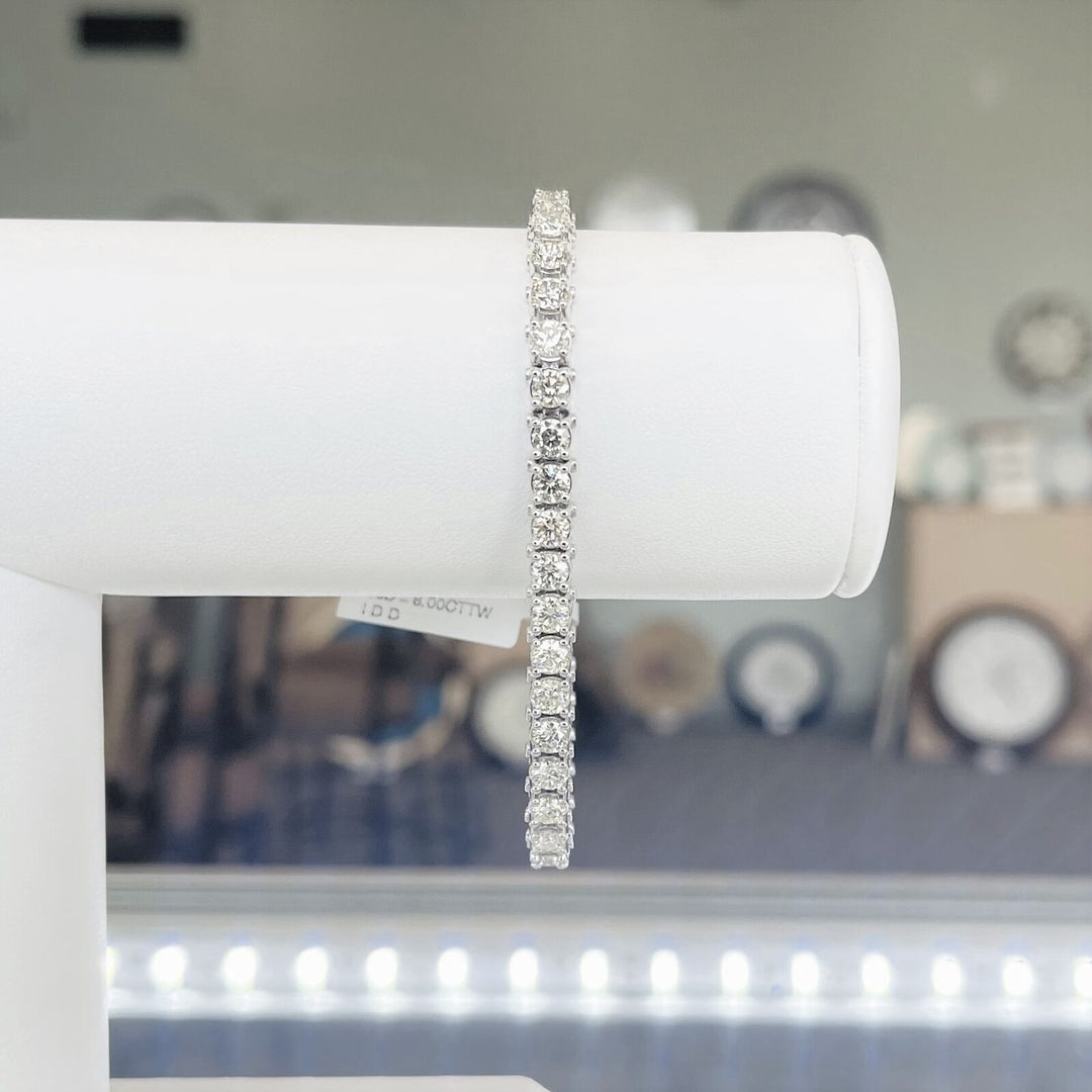 Brand New 8cttw Diamond and 14k White Gold Tennis Bracelet 7"