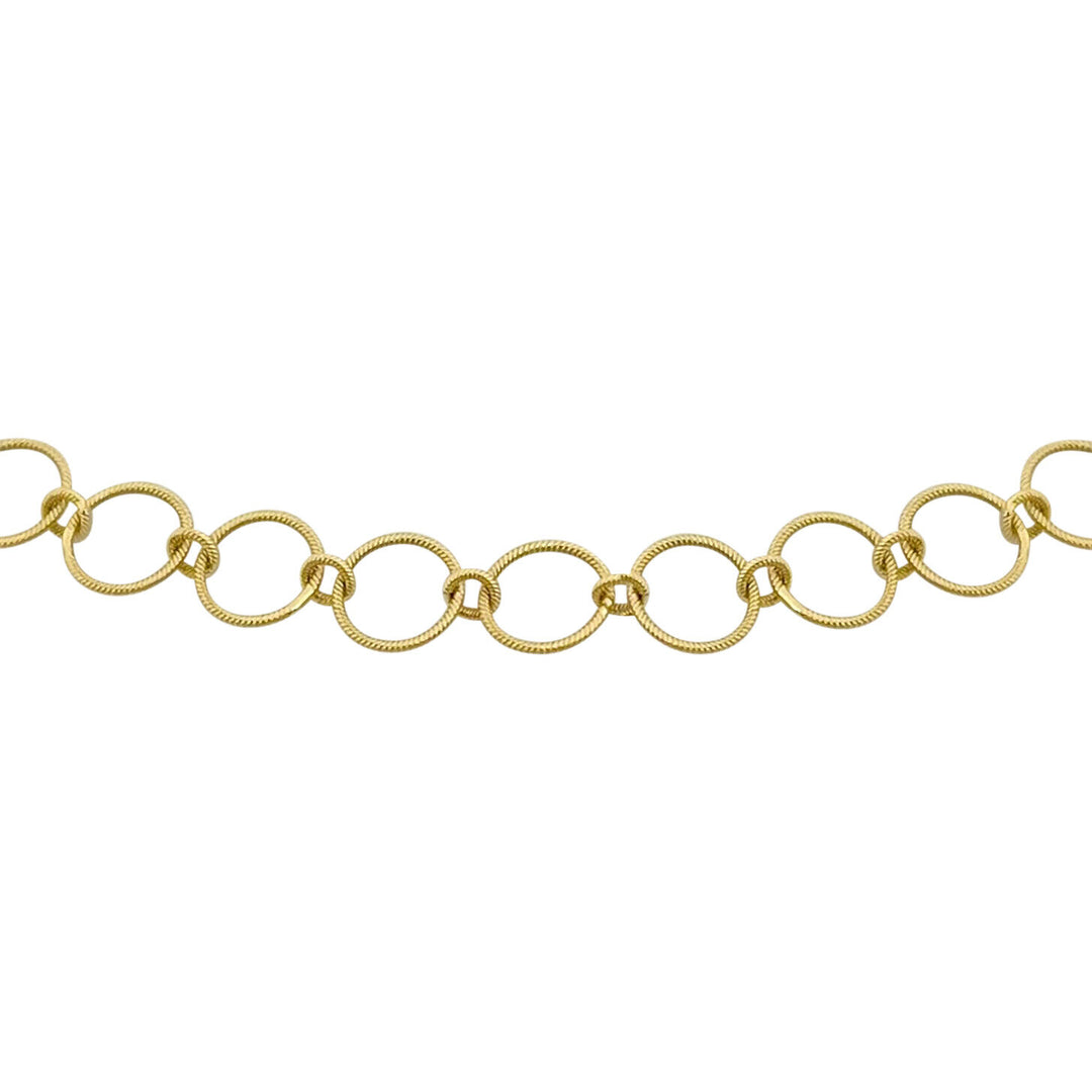 Jude Francis 18k Yellow Gold 6.2g Light Fancy Circle Link Chain Necklace 16"