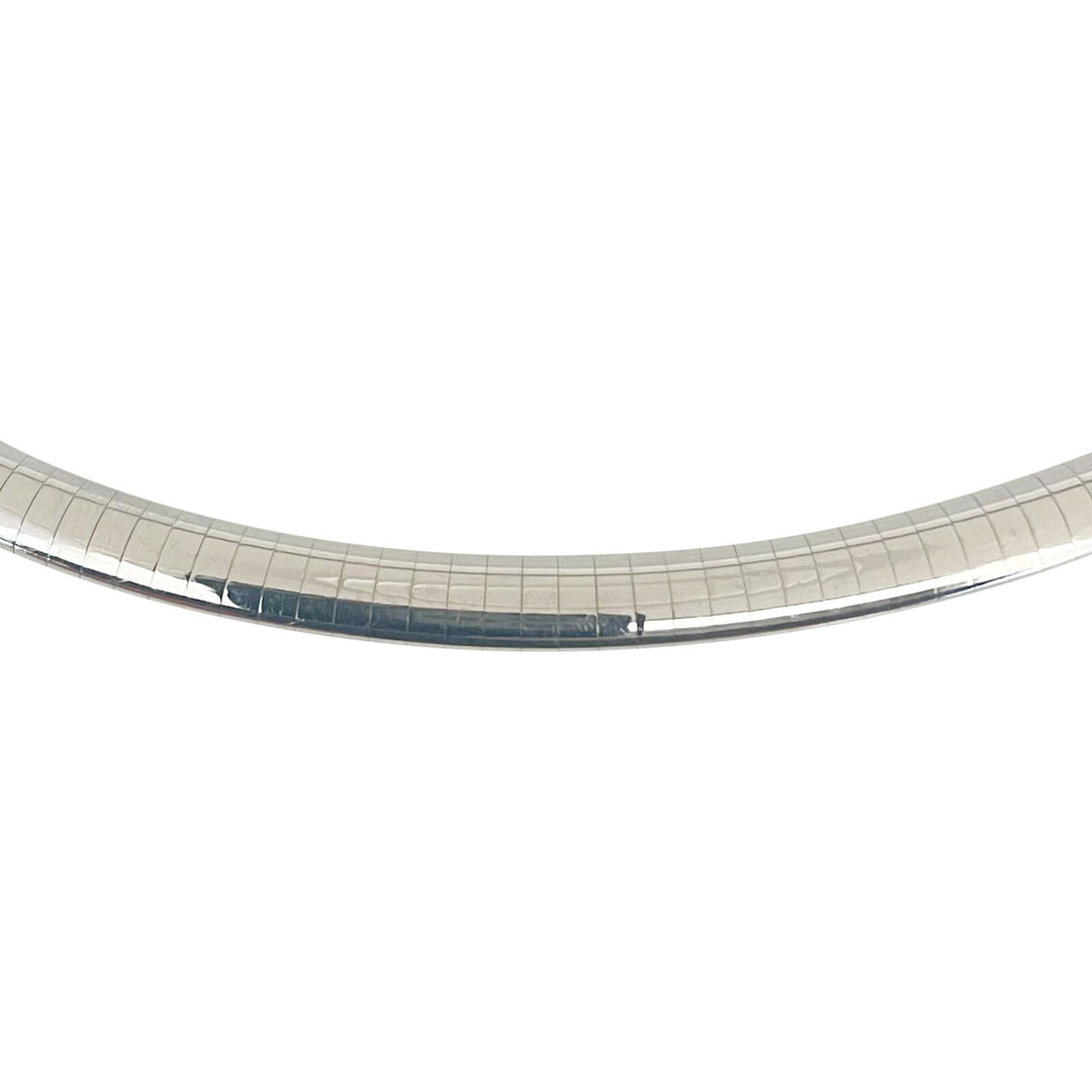 14k White Gold 31g Solid Ladies 6mm Omega Link Necklace 18"