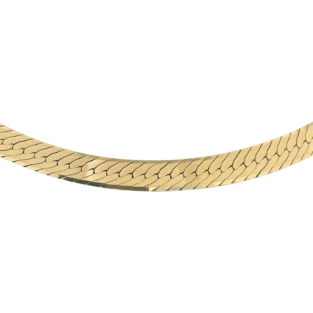 14k Yellow Gold 22.3g Solid Thick 6.5mm Herringbone Link Necklace 16"