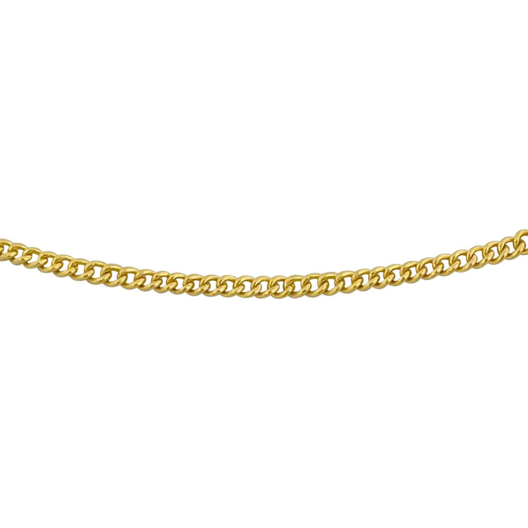24k Pure Yellow Gold 15g Solid Thin 2.5mm Curb Link Chain Necklace 18"