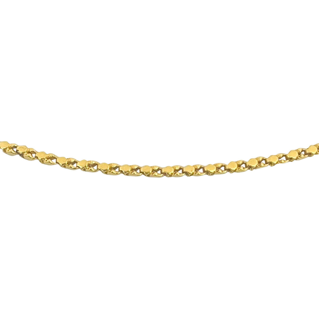 24k Pure Yellow Gold 15g Thin 1.5mm Twisted Nugget Style Chain Necklace 19"