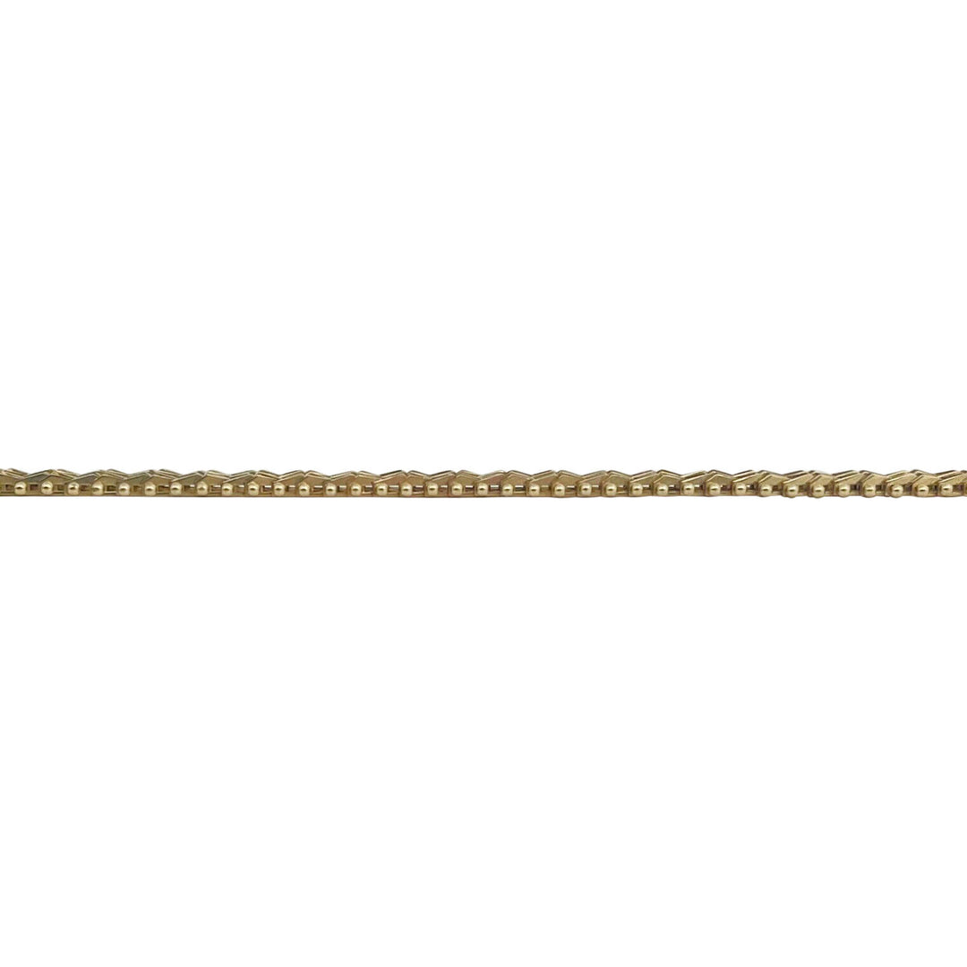 14k Yellow Gold 17g QVC Imperial Gold 5mm Beaded Mirror Bar Necklace Mexico 17"