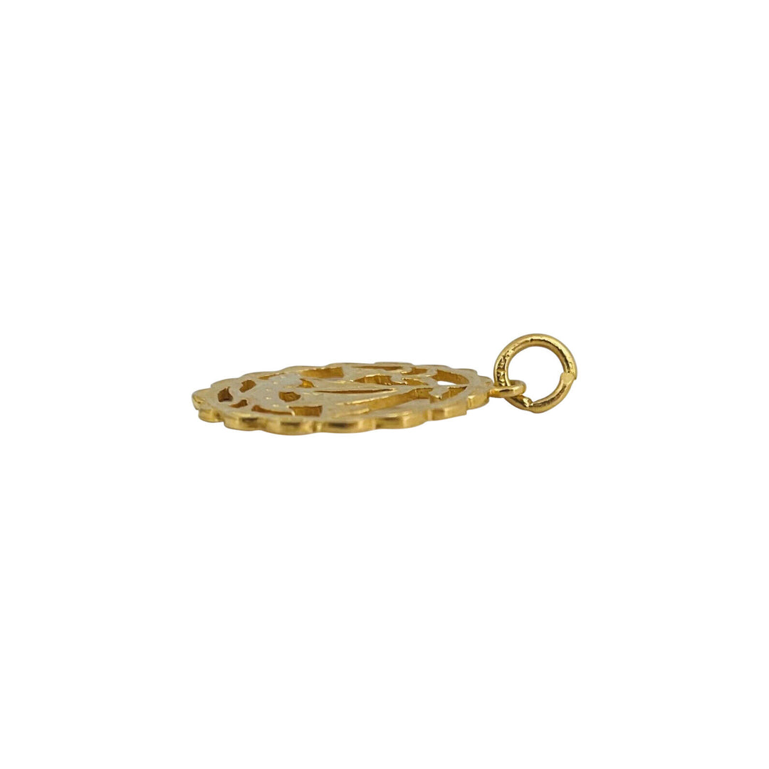 24k Pure Yellow Gold 4.1g Nautical Sailboat Charm Pendant 1.1"