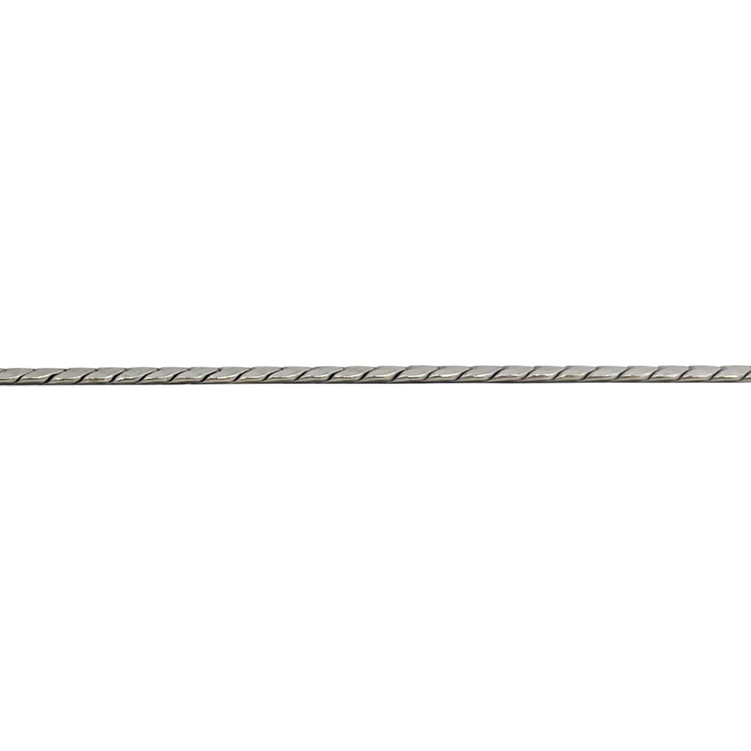 14k White Gold 8.8g Ladies 3.5mm Flattened Cuban Link Chain Necklace 17"