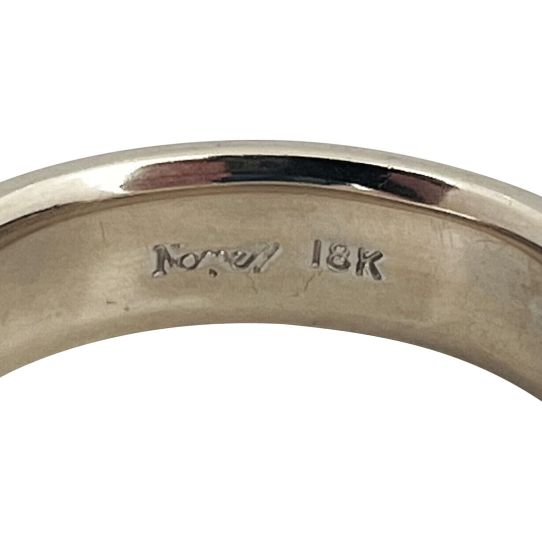18k White Gold 14.3g Solid Heavy 6.5mm Fancy Band Ring Size 12