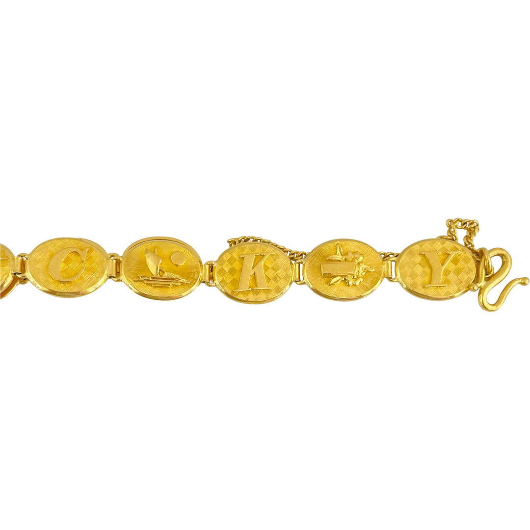 24k Pure Yellow Gold 20g Solid Ladies 10mm Lucky Link Bracelet 6.25"
