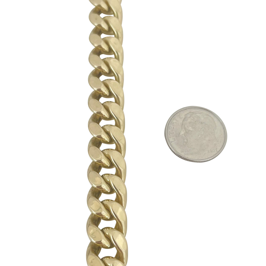 14k Yellow Gold 61.3g Hollow Thick 11mm Cuban Curb Link Chain Necklace 21"