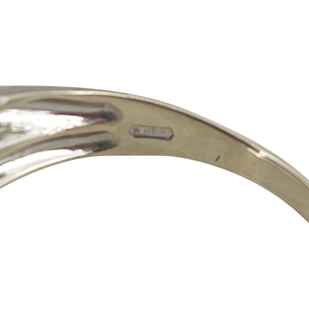 18k White Gold 10.4g Hammered and Satin Finish Knot Ring Italy Size 10