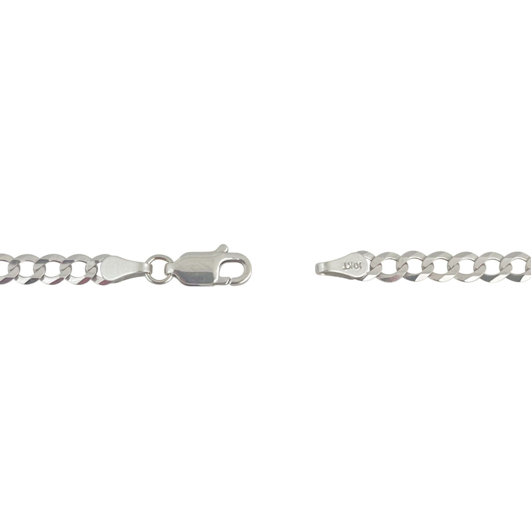 10k White Gold 8.2g Hollow Flat 3.5mm Curb Link Chain Necklace 24"