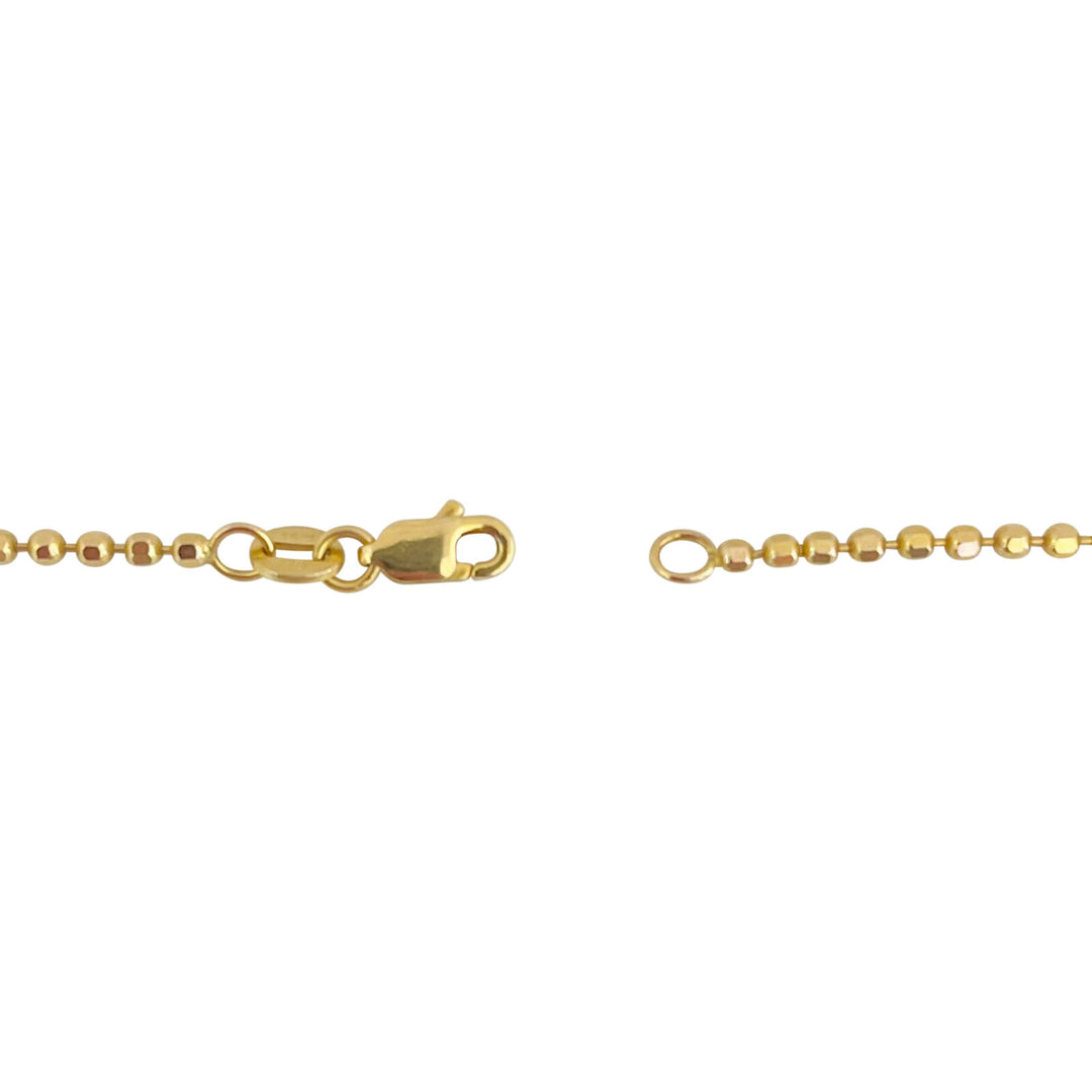 14k Yellow Gold 6.3g Thin 2mm Ball Bead Link Chain Necklace Italy 20"