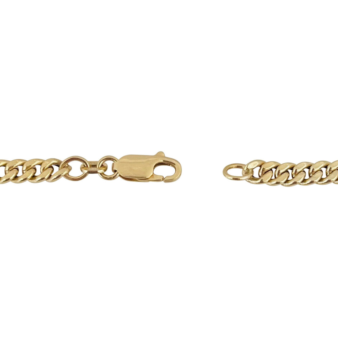 14k Yellow Gold 11.8g Hollow 4mm Cuban Curb Link Chain Necklace Italy 18"