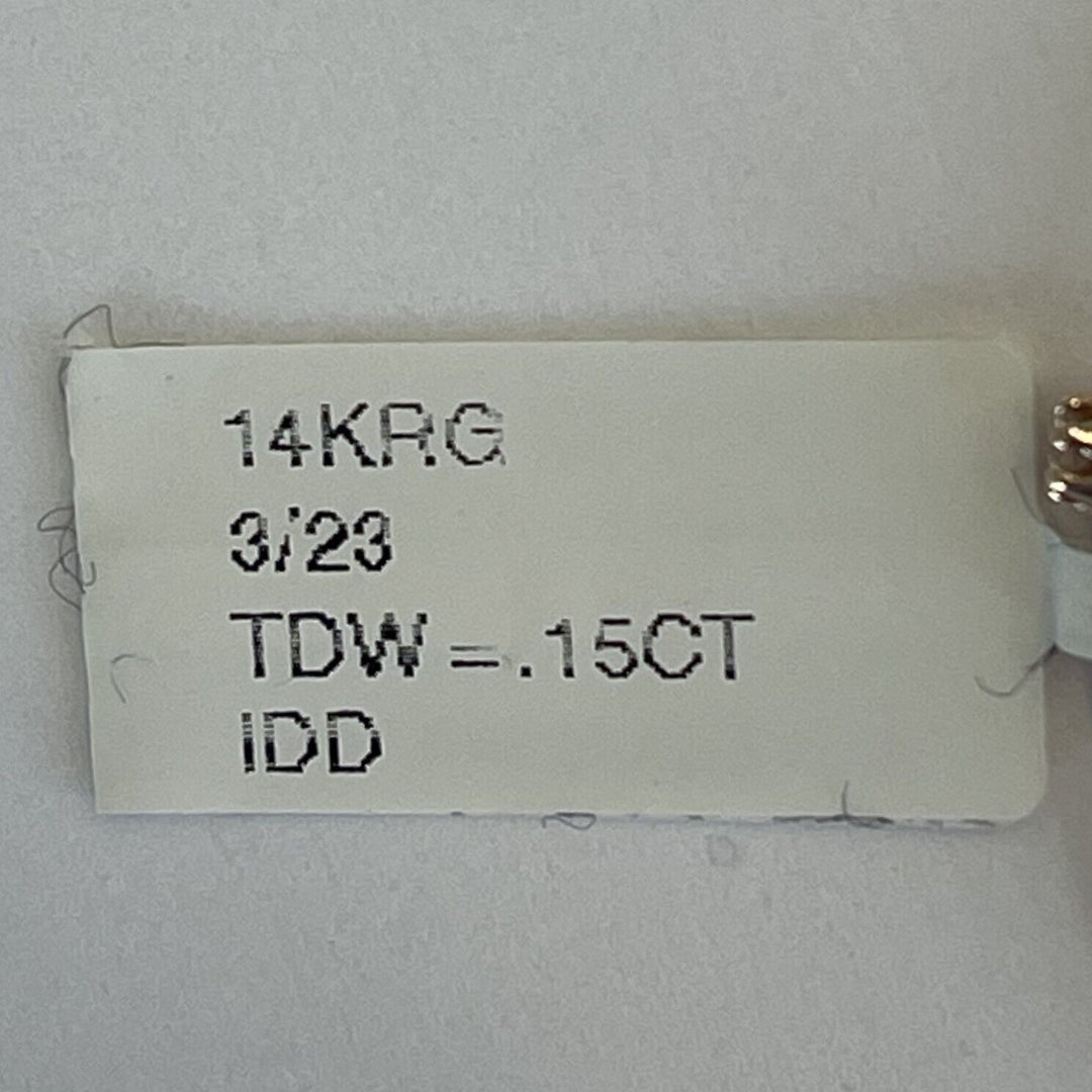 Brand New 14k Rose Gold and Bezel Set Diamond Bangle Bracelet 7"