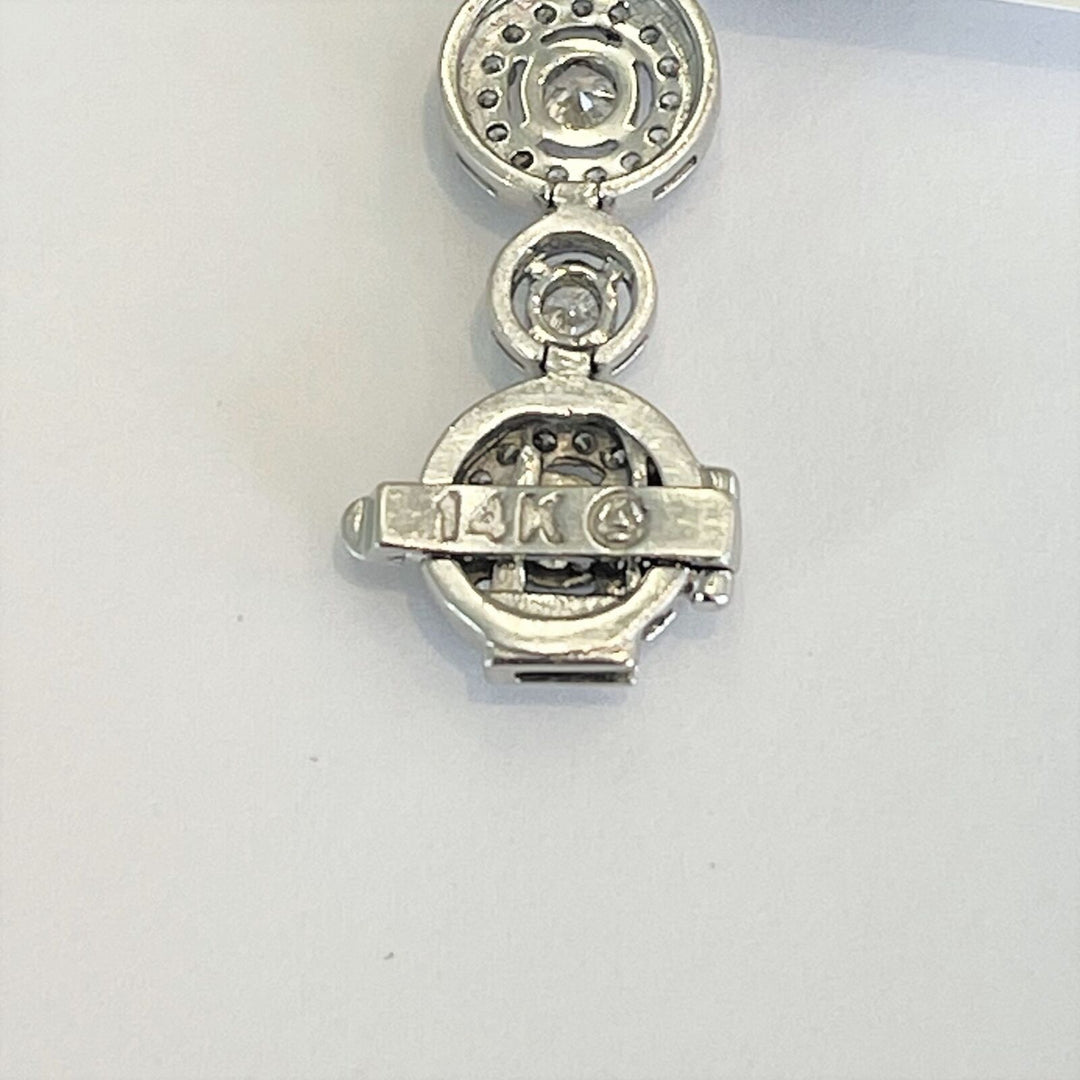 Brand New 14k White Gold and 5.52cttw Diamond Halo Link Bracelet 7.25"