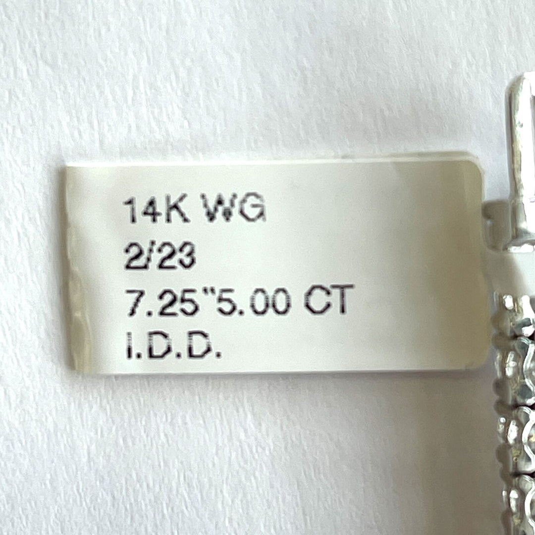 Brand New 5cttw Diamond and 14k White Gold Tennis Bracelet 7.25"