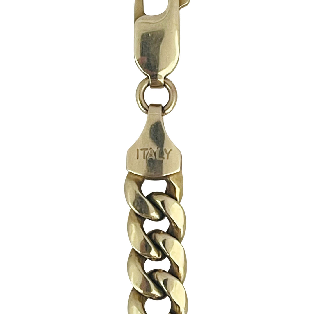 10k Yellow Gold 23.3g Hollow 6.5mm Cuban Curb Link Chain Necklace Italy 22"