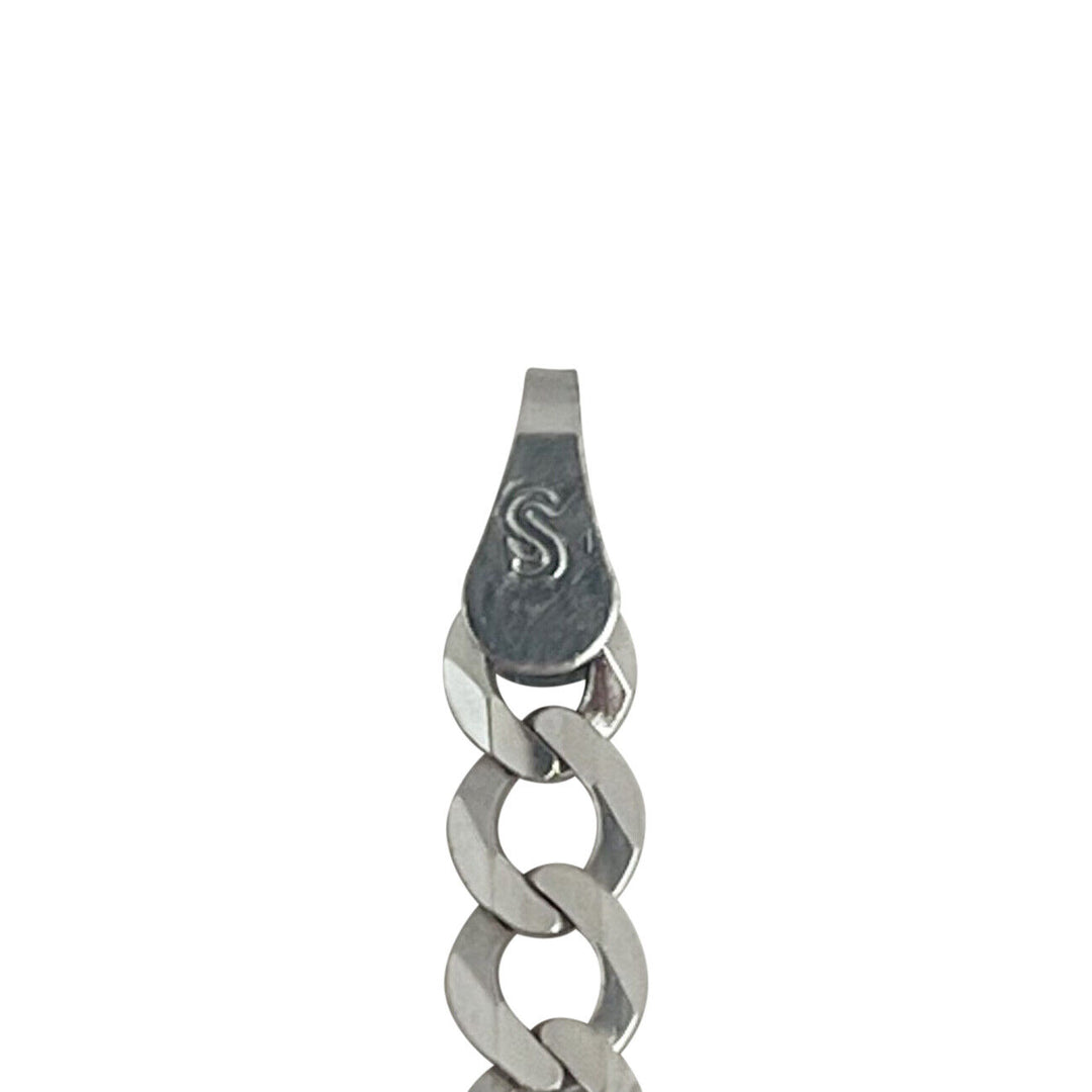 10k White Gold 8.2g Hollow Flat 3.5mm Curb Link Chain Necklace 24"