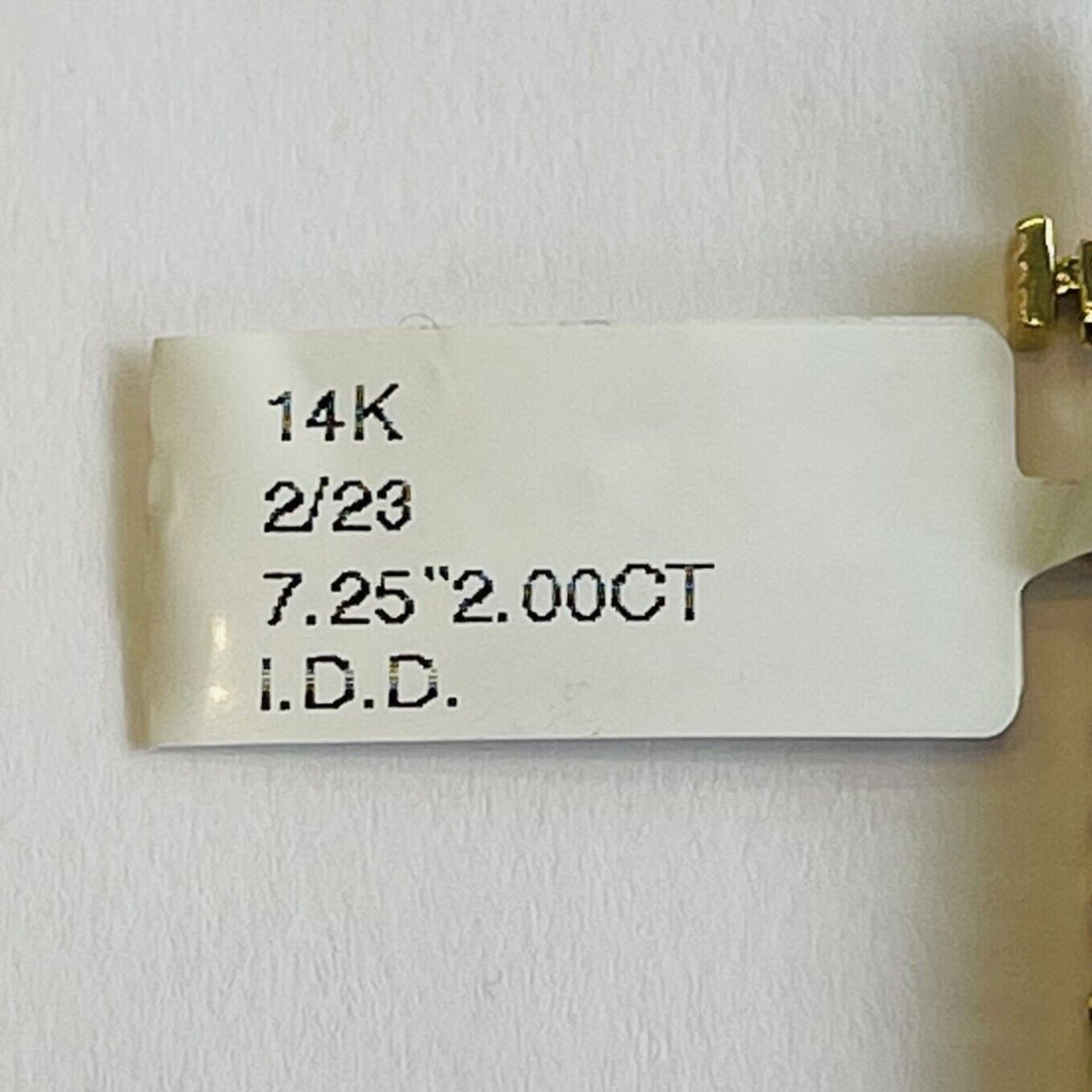Brand New 14k Yellow Gold and 2cttw Diamond Tennis Bracelet 7.25"