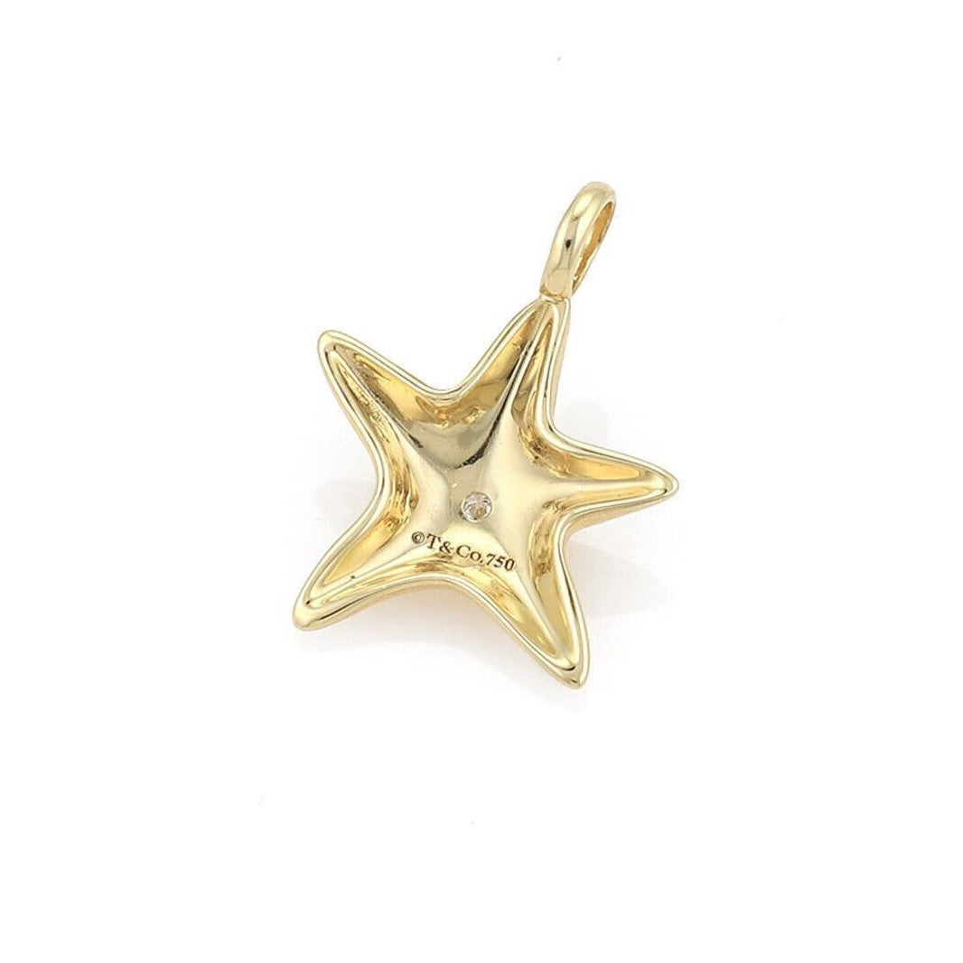 Tiffany & Co. 18k Yellow Gold and Diamond Starfish Charm Pendant