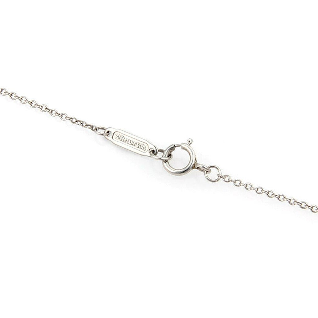 Tiffany & Co. Large Metro Diamond and Platinum Heart Pendant Necklace 16"