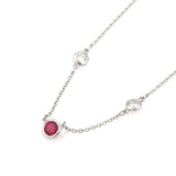 Tiffany & Co. Peretti Color By The Yard Ruby Diamond Platinum Necklace 16"