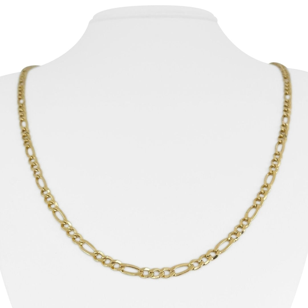 14k Yellow Gold 7.5g Hollow Light 4mm Figaro Link Chain Necklace Turkey 24"