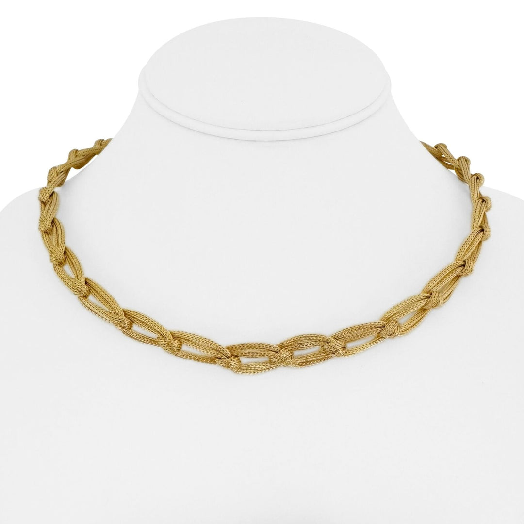14k Yellow Gold 35.9g Ladies 9mm Fancy Braided Knot Mesh Necklace 18"