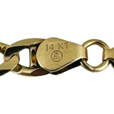 14k Yellow Gold 12g Men's Polished 6mm Figarucci Link Bracelet Italy 9"
