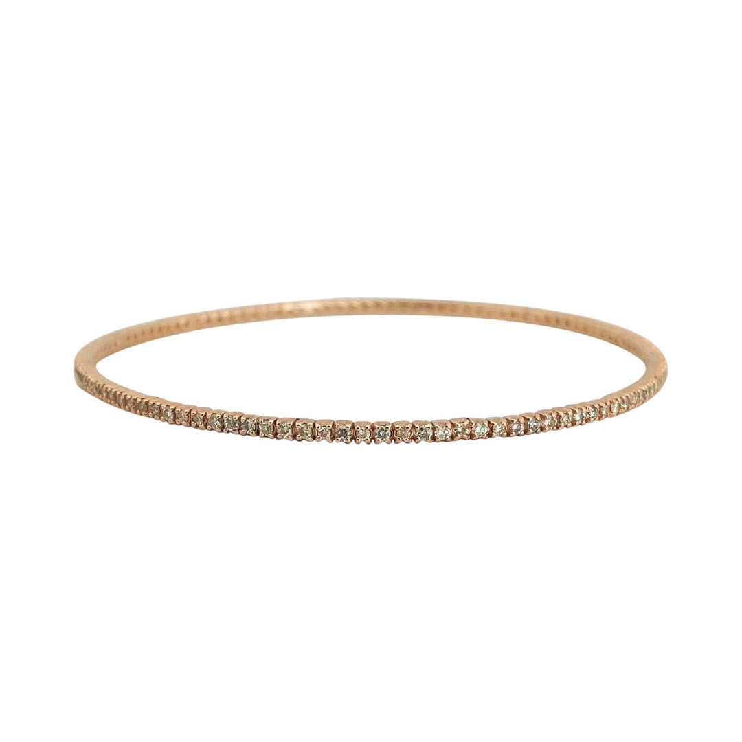 14k Rose Gold 2.5cttw Diamond Ladies Bangle Bracelet 8.5"