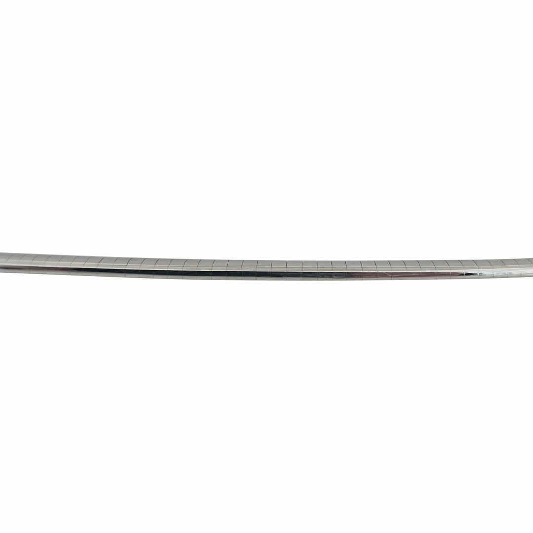14k White Gold 42.7g Solid Heavy 6mm Omega Link Necklace Italy 18"