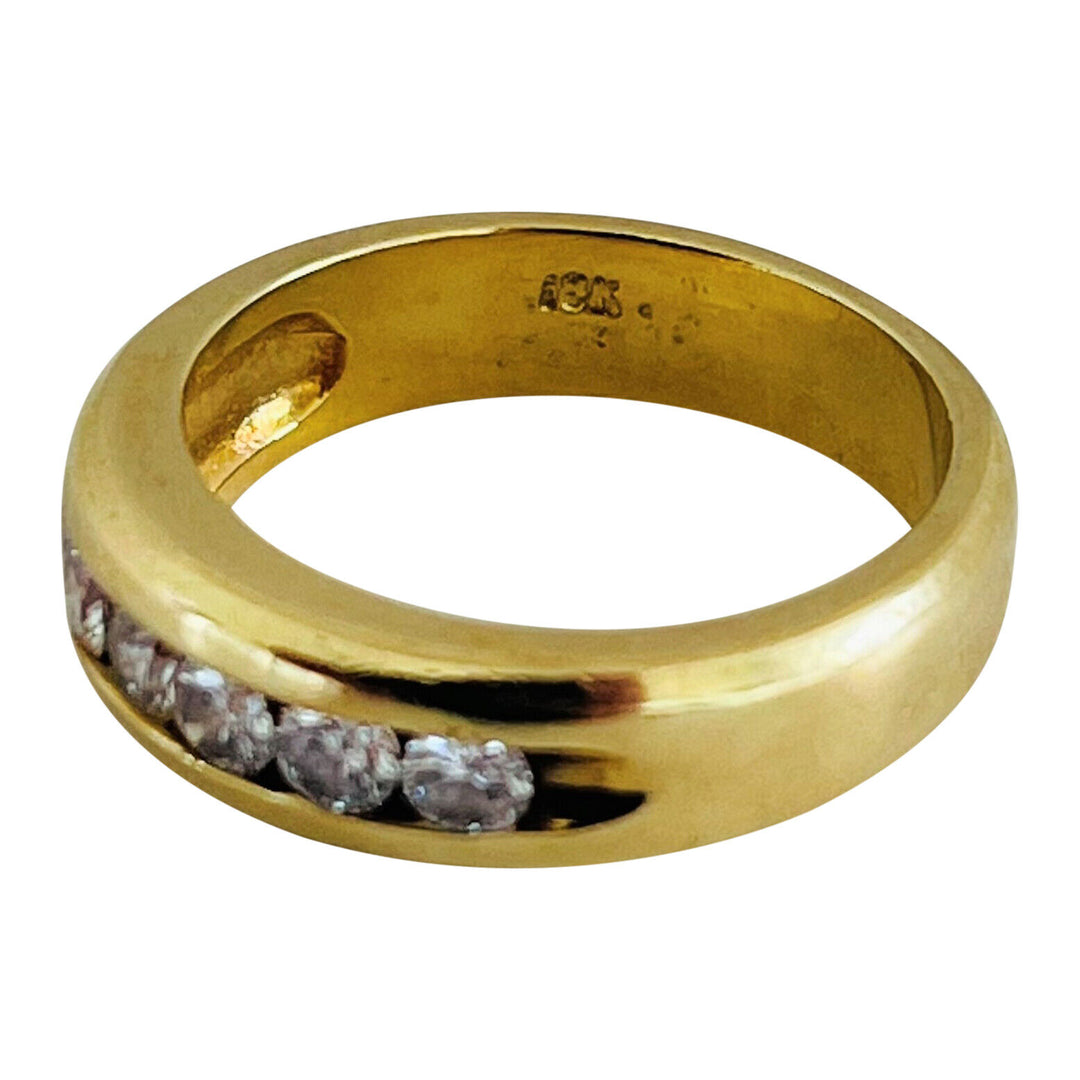 14k Yellow Gold and .70cttw Channel Set Diamond Ring Band Size 8