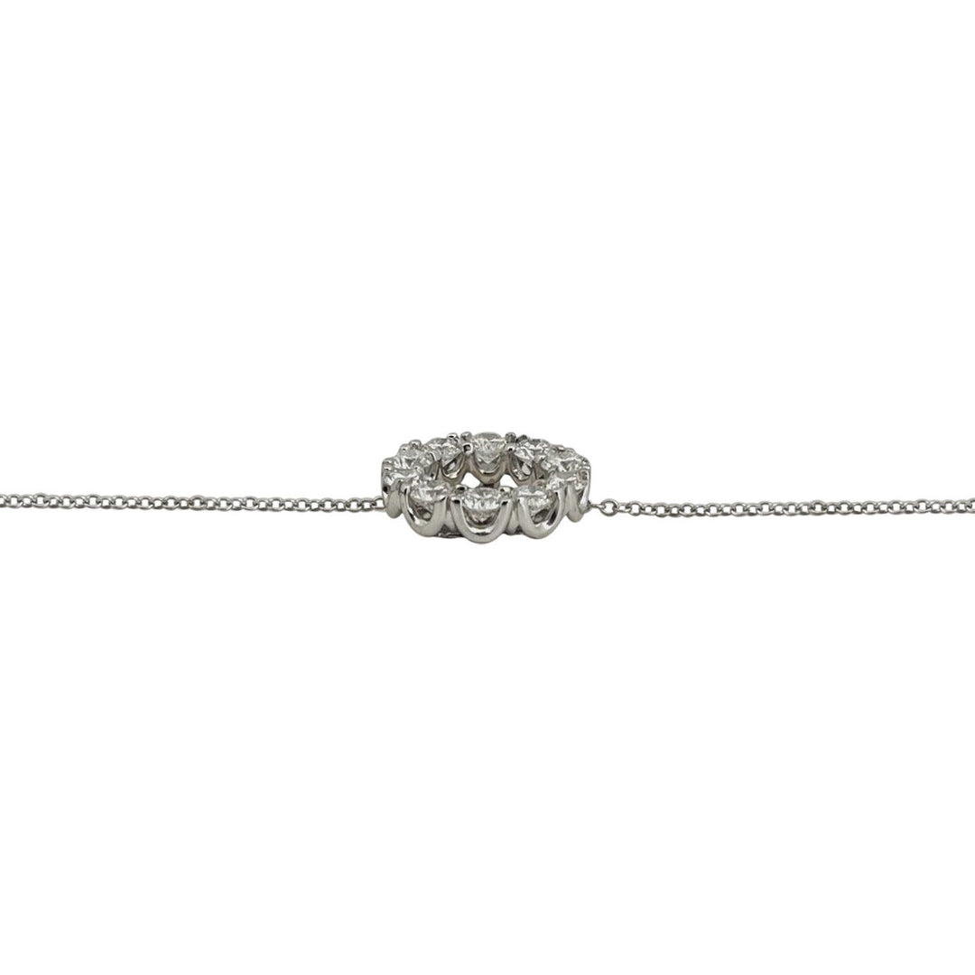Roberto Coin 18k White Gold 1.43cttw Diamond Circle Pendant Necklace Italy 17.5"