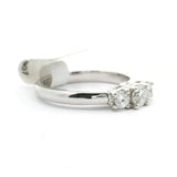 Brand New 14k White Gold Three Stone Diamond Engagement Ring Size 6.5