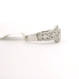 Brand New 1.07cttw Diamond 14k White Gold Bypass Ring Size 7