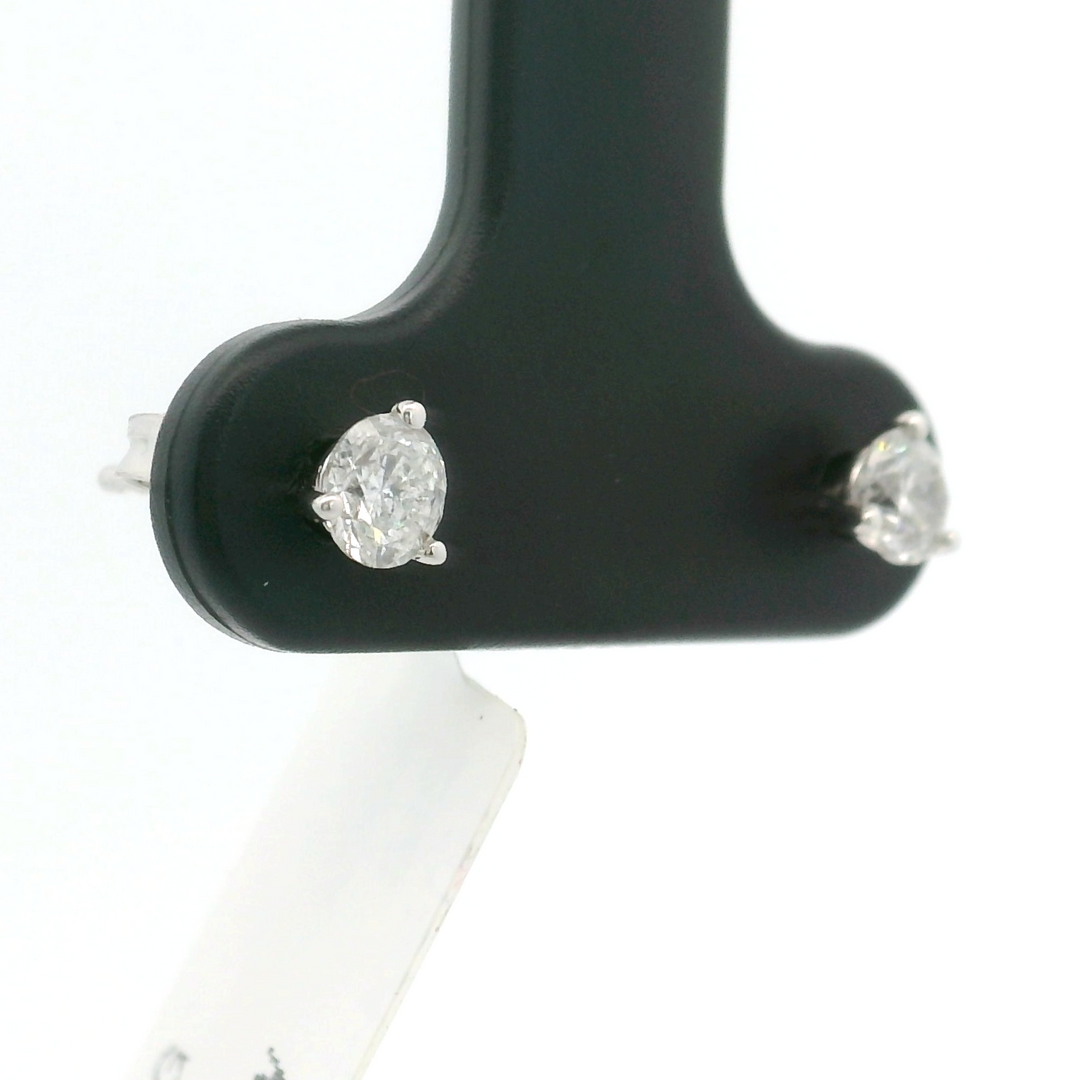 Brand New 3/8cttw Round Brilliant Diamond Stud Earrings 14k White Gold