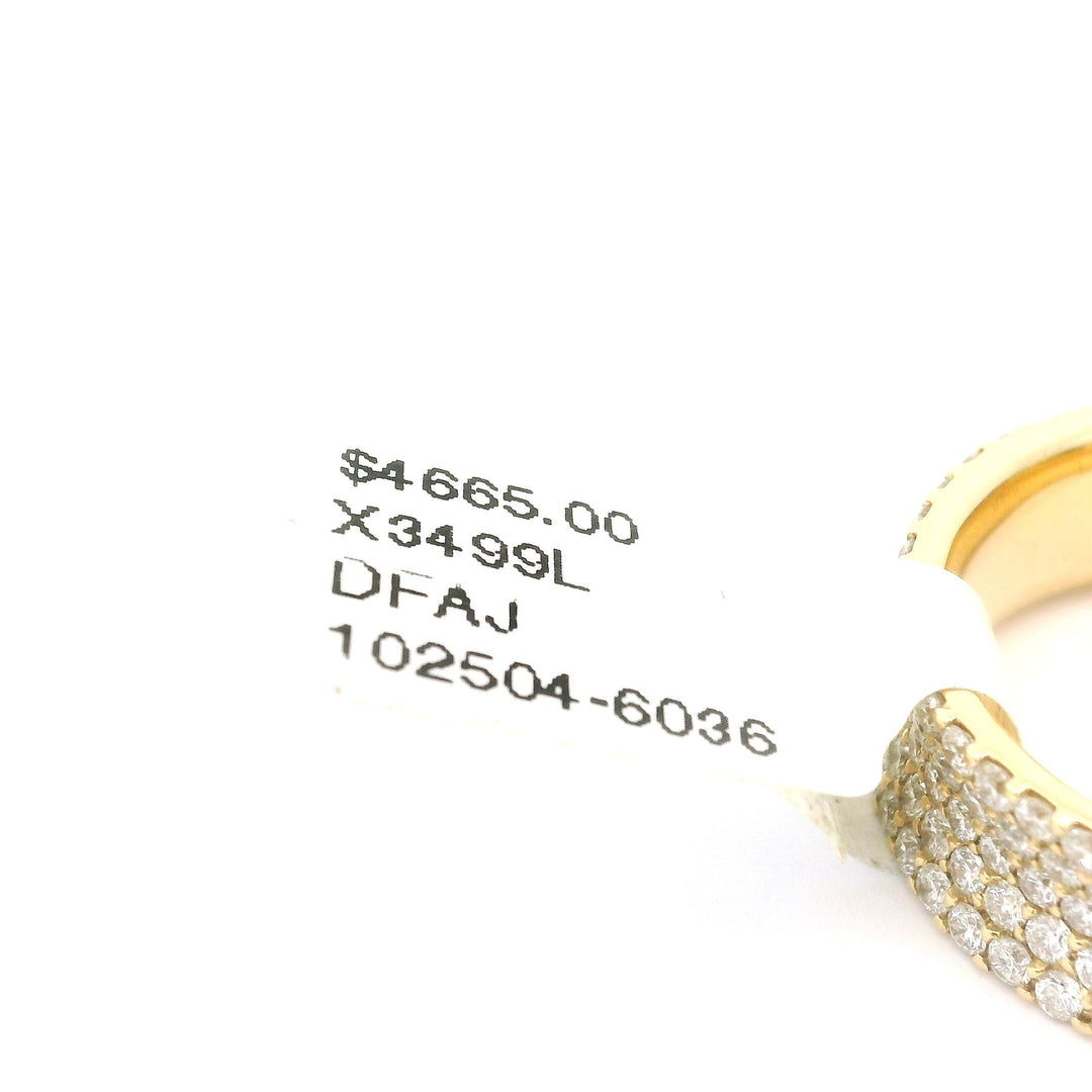Dvani 14k Yellow Gold and 1.17cttw Diamond Half Eternity Band Ring Size 7