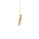 Brand New 14k Yellow Gold and Diamond Circle Pendant Necklace 18"