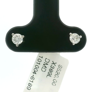 Brand New 1/4cttw Round Brilliant Diamond Stud Earrings 14k White Gold