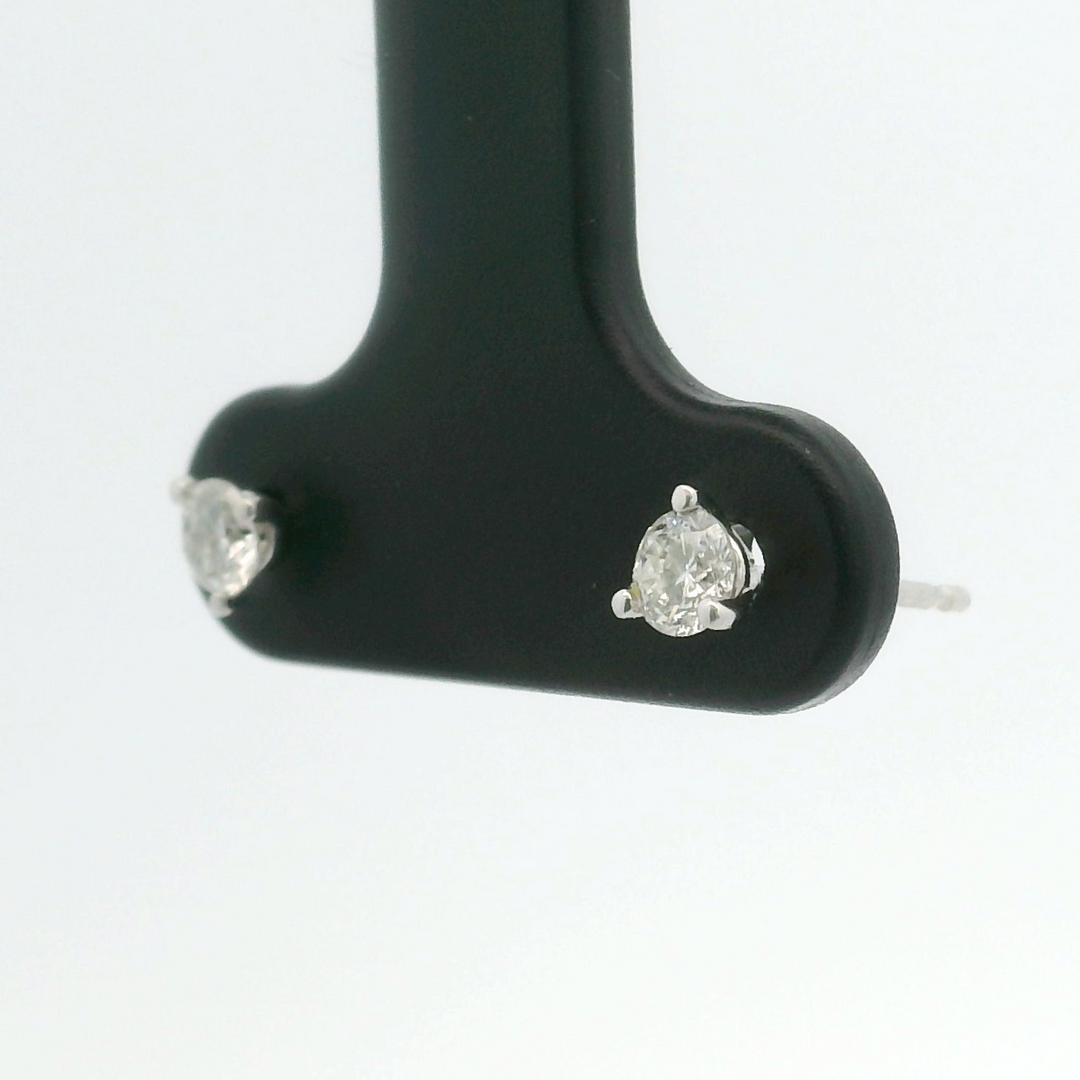 Brand New 1/4cttw Round Brilliant Diamond Stud Earrings 14k White Gold